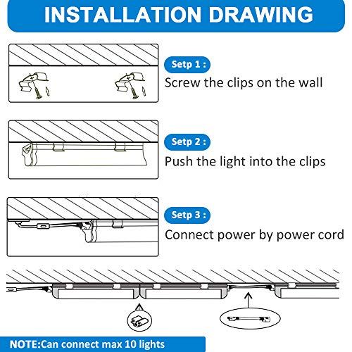 T8 LED Light Fixture -2FT 1680lm 14W Under Cabinet Lighting, 6500k...