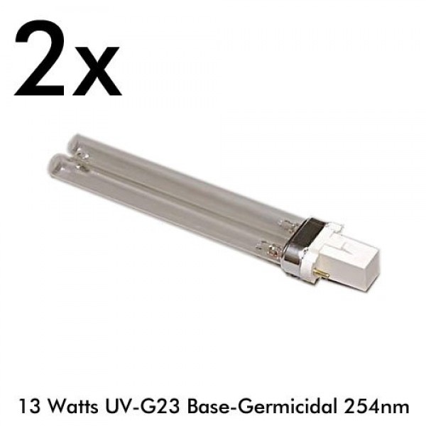 CNZ 13 Watts G23 Base UV-C Germicidal Ultraviolet Light Bulb, 2 Pack