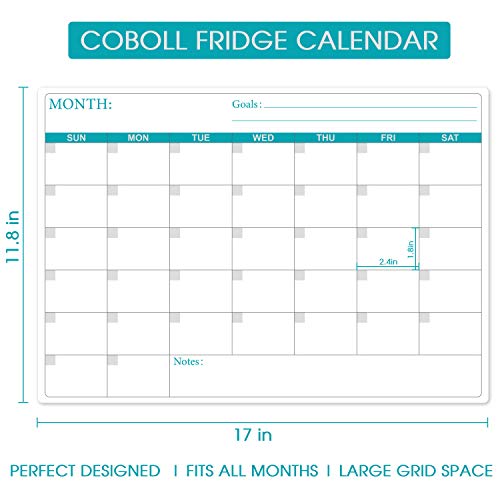 Magnetic Dry Erase Fridge Calendar - Magnetic Calendar for Refrige...