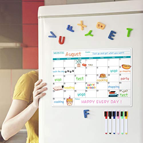 Magnetic Dry Erase Fridge Calendar - Magnetic Calendar for Refrige...