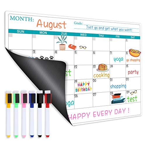 Magnetic Dry Erase Fridge Calendar - Magnetic Calendar for Refrige...