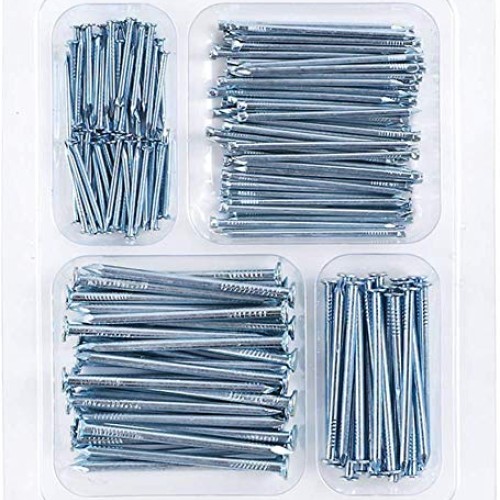 Coceca Hardware Nail Assortment Kit 200pcs, Galvanized Nails, 4 Si...