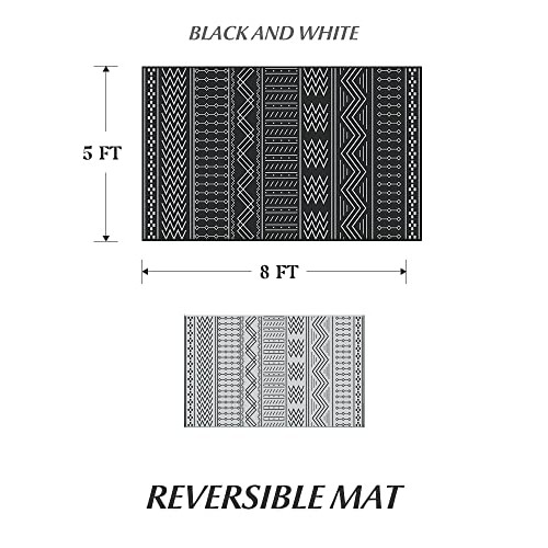 Outdoor Rug Carpet Waterproof 5x8ft Patio Rug Mat Indoor Outdoor A...