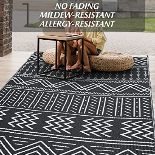 Outdoor Rug Carpet Waterproof 5x8ft Patio Rug Mat Indoor Outdoor A...