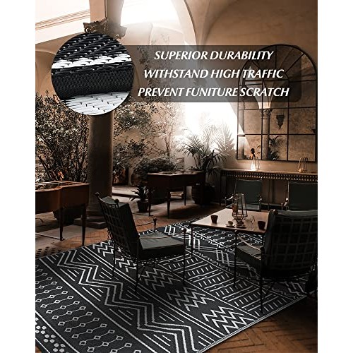 Outdoor Rug Carpet Waterproof 5x8ft Patio Rug Mat Indoor Outdoor A...