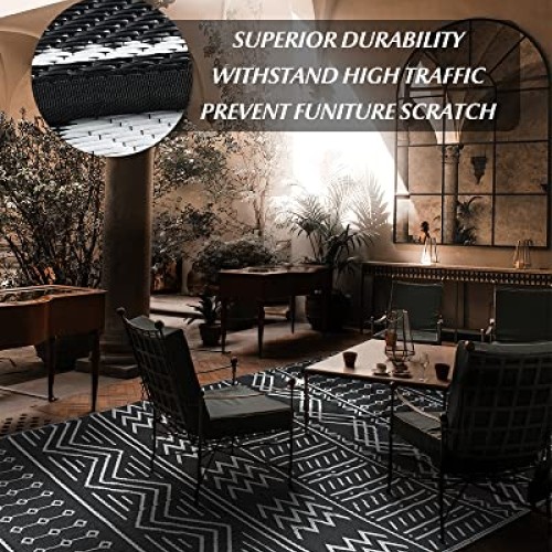 Outdoor Rug Carpet Waterproof 5x8ft Patio Rug Mat Indoor Outdoor A...