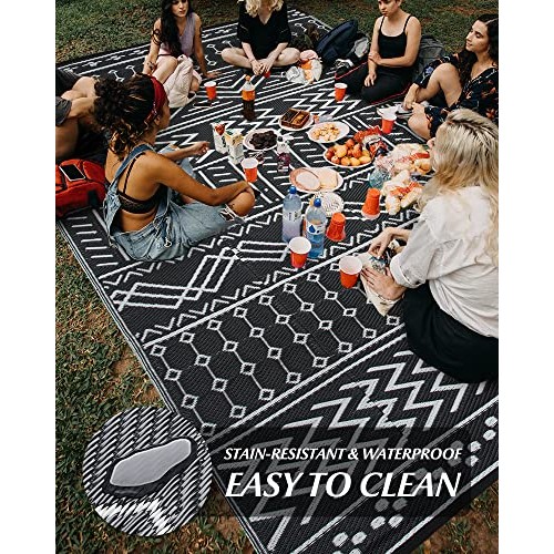 Outdoor Rug Carpet Waterproof 5x8ft Patio Rug Mat Indoor Outdoor A...