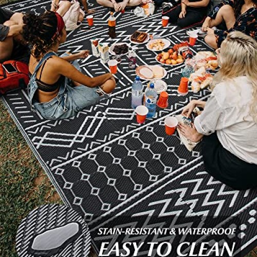 Outdoor Rug Carpet Waterproof 5x8ft Patio Rug Mat Indoor Outdoor A...