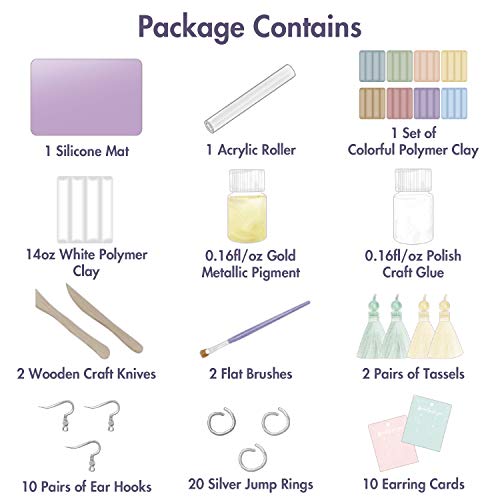 Complete Polymer Clay Starter Kit, DIY Crafts Clay Jewelry Dish fo...