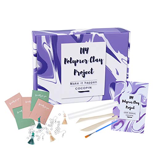 Complete Polymer Clay Starter Kit, DIY Crafts Clay Jewelry Dish fo...