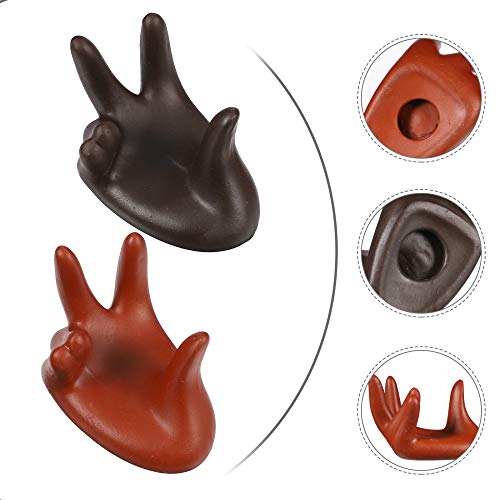 3 Pack Ceramic Air Plant Tillandsia Holder, Hand Shape Office Desk...