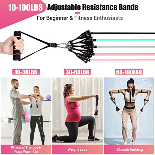 Resistance Bands with Handles for Women Men, 5 Level Exercise Band...