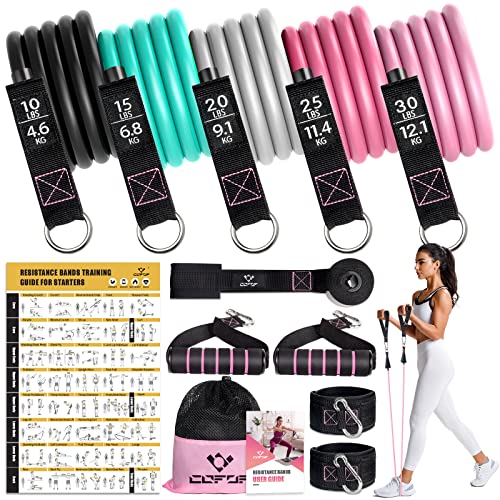 Resistance Bands with Handles for Women Men, 5 Level Exercise Band...