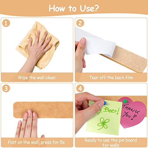 5 Pack Bulletin Board Strips, COIDEA Felt Pin Board Bar with 35 Pu...