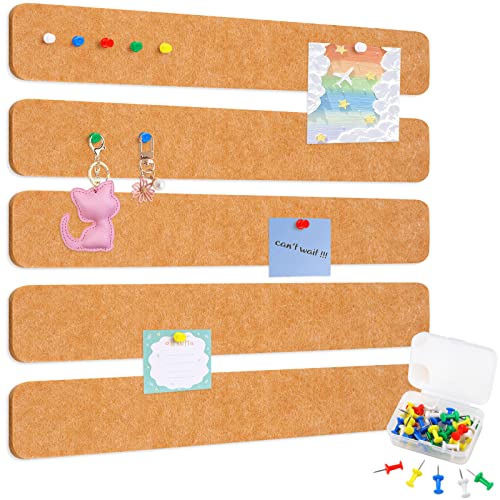5 Pack Bulletin Board Strips, COIDEA Felt Pin Board Bar with 35 Pu...