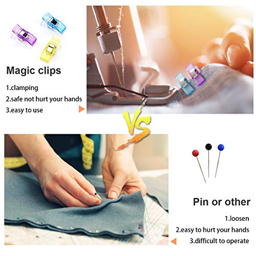 Coideal Sewing Clips 100 Pcs, 2 Sizes/75+25 Wonder Clips for Quilt...