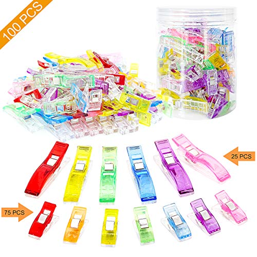 Coideal Sewing Clips 100 Pcs, 2 Sizes/75+25 Wonder Clips for Quilt...