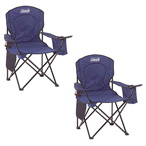 Coleman Oversized Quad Chair with Cooler Pouch Blue/Set of 2