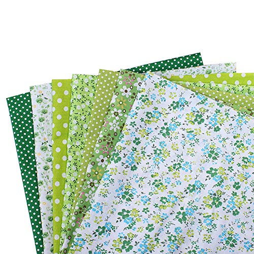 collectvoice 7Pcs Cotton Fabric Sewing Plain Cloth Floral Patchwor...