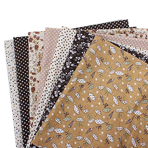 collectvoice 7Pcs Cotton Fabric Sewing Plain Cloth Floral Patchwor...