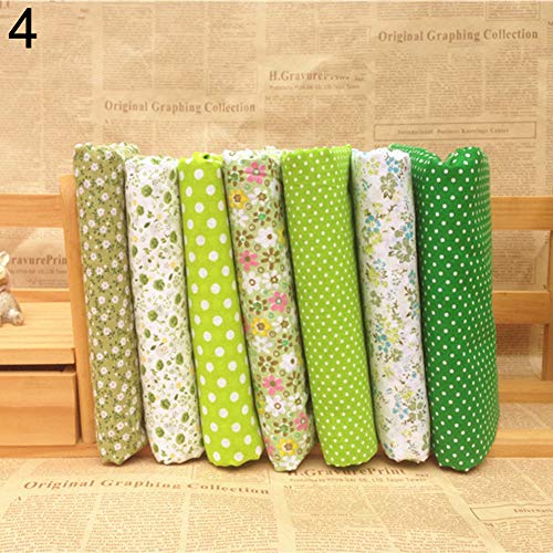collectvoice 7Pcs Polka Dot Flower Pattern Cotton Fabrics,25x25cm ...