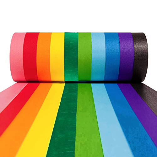 Colored Masking Tape,10 Rolls Colored Painters Tape for Arts and C...