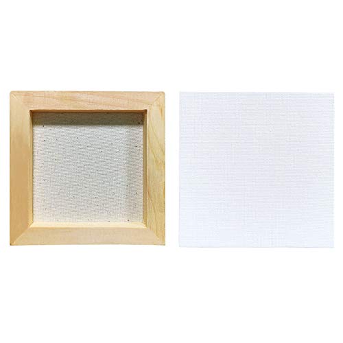 COLOR MAGIC Mini Stretched Canvas - 2x2 Inch/24 Pack - 2/5 Inch Pr...
