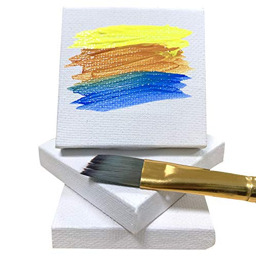 COLOR MAGIC Mini Stretched Canvas - 2x2 Inch/24 Pack - 2/5 Inch Pr...