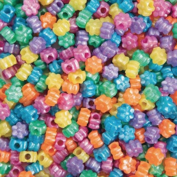 Color Splash! Flower Pony Bead Assortment Bag of 600