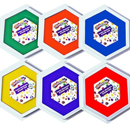 Colorations Classic Primary Colors Jumbo Washable Stamp Pads Washa...
