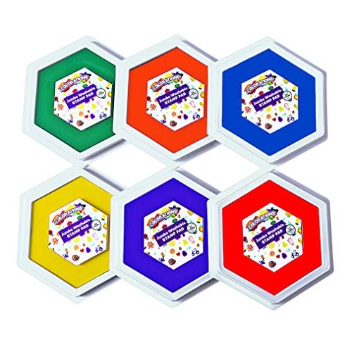 Colorations Classic Primary Colors Jumbo Washable Stamp Pads Washa...