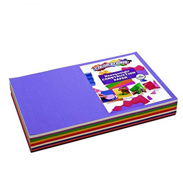 Colorations Construction Paper Pack, 10 Assorted Colors, 12 x 18...