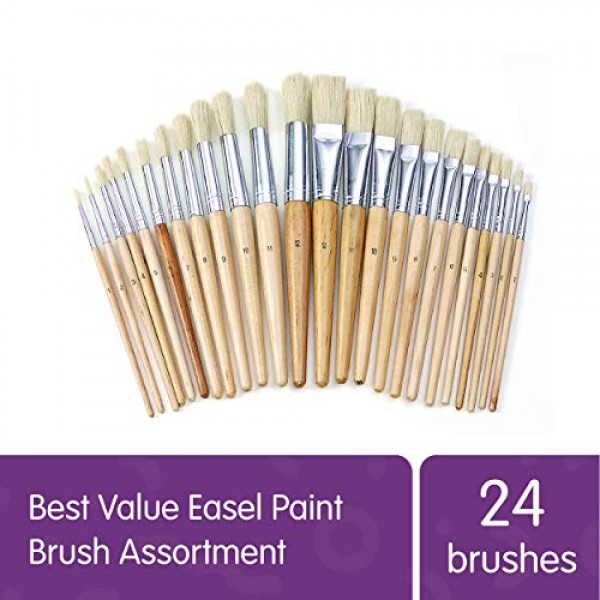 Colorations Easel Paint Brushes Assortment Value Pack Classroom Si...