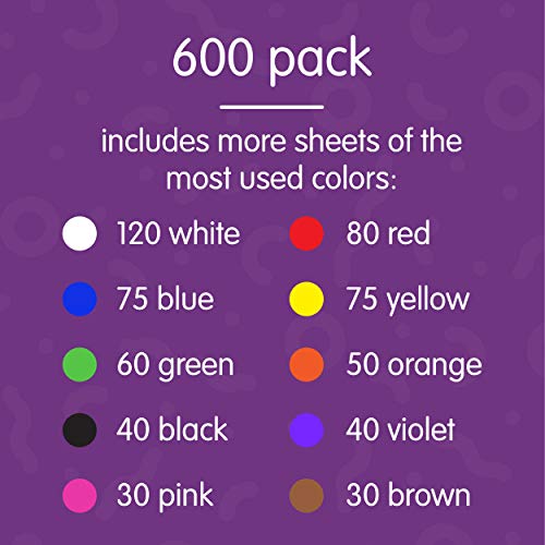 Construction Paper Pack, 10 Assorted Colors, 9 x 12, 600 Sheets,...