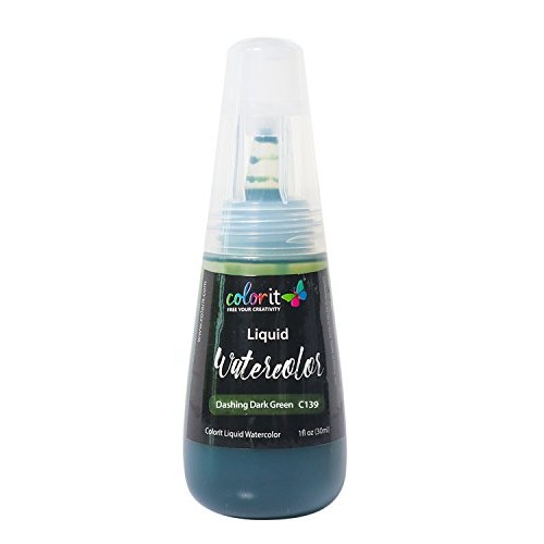 ColorIt Liquid Watercolor Ink 1oz Bottle Dashing Dark Green C139 -...