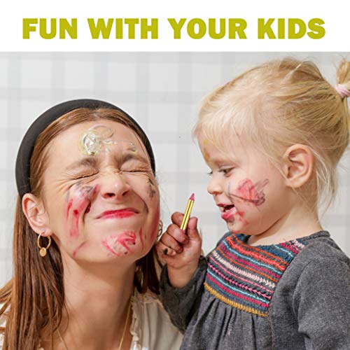 ColorMaster Face Paint Crayons Kits for Kids– 6 Pearl/Metallic Col...
