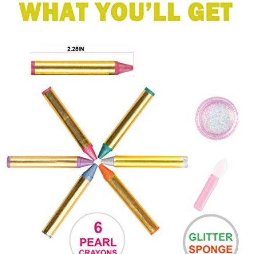 ColorMaster Face Paint Crayons Kits for Kids– 6 Pearl/Metallic Col...