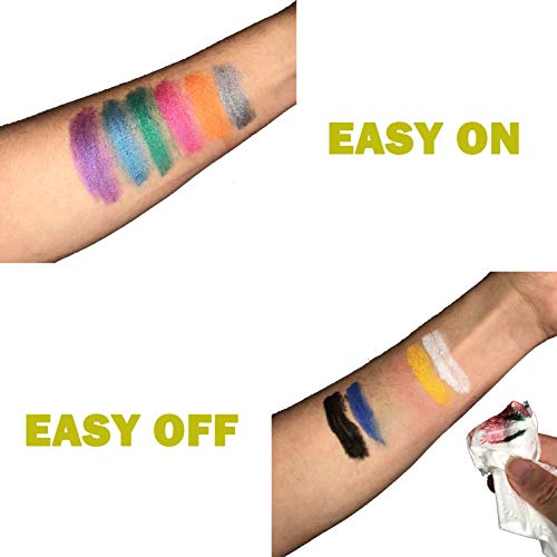 ColorMaster Face Paint Crayons Kits for Kids– 6 Pearl/Metallic Col...