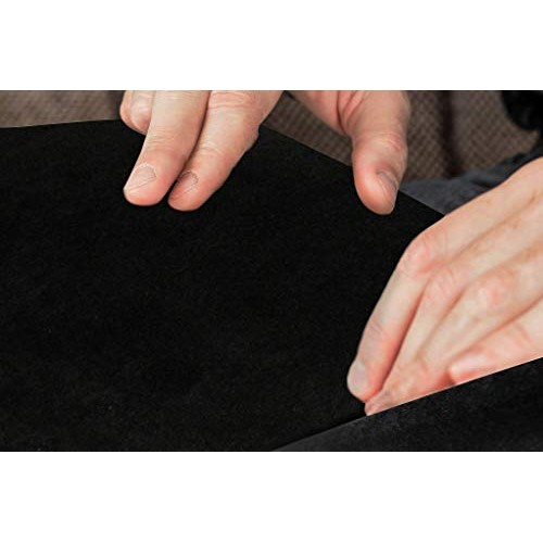 Black Self Adhesive Velvet Fabric Sticky Felt Sheets for Art & Cra...