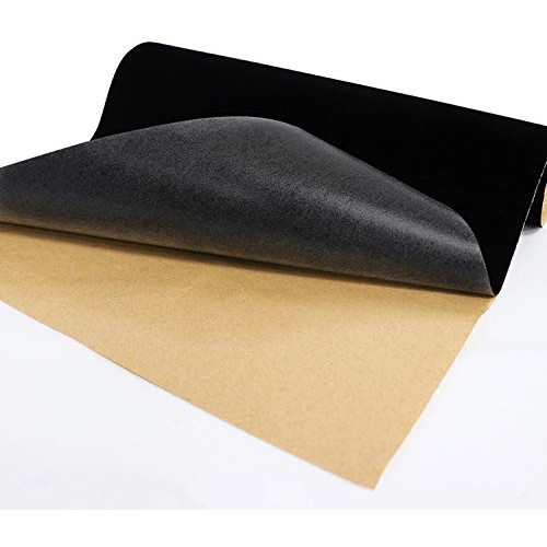 Black Self Adhesive Velvet Fabric Sticky Felt Sheets for Art & Cra...