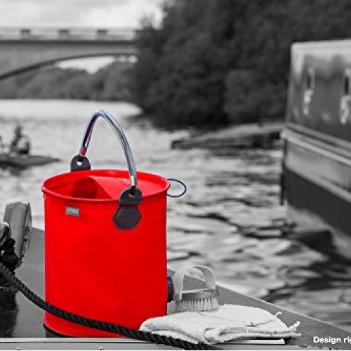 COLOURWAVE Collapsible 2-in-1 Watering Can/Bucket, 7-Liter, Red Hot