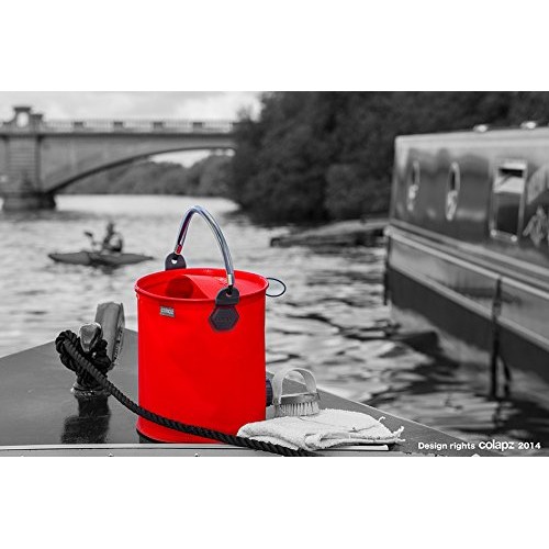 COLOURWAVE Collapsible 2-in-1 Watering Can/Bucket, 7-Liter, Red Hot