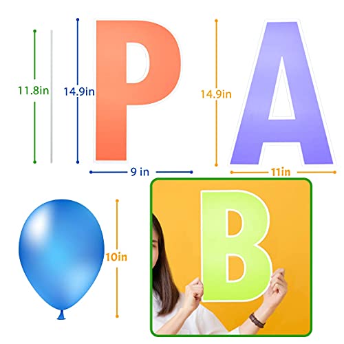 Happy Birthday Yard Sign with Stakes - Bright Rainbow Color, 15 B...