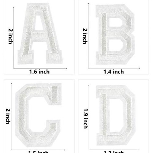 Letter Patches 26 Piece Iron on Letters Applique Sew on Patches Wh...