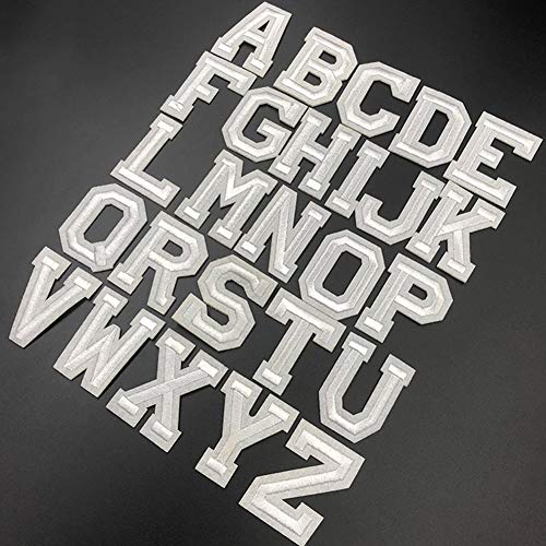 Letter Patches 26 Piece Iron on Letters Applique Sew on Patches Wh...