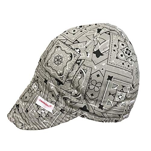 Comeaux Caps Reversible Welding Cap Grey Bandana Size 8
