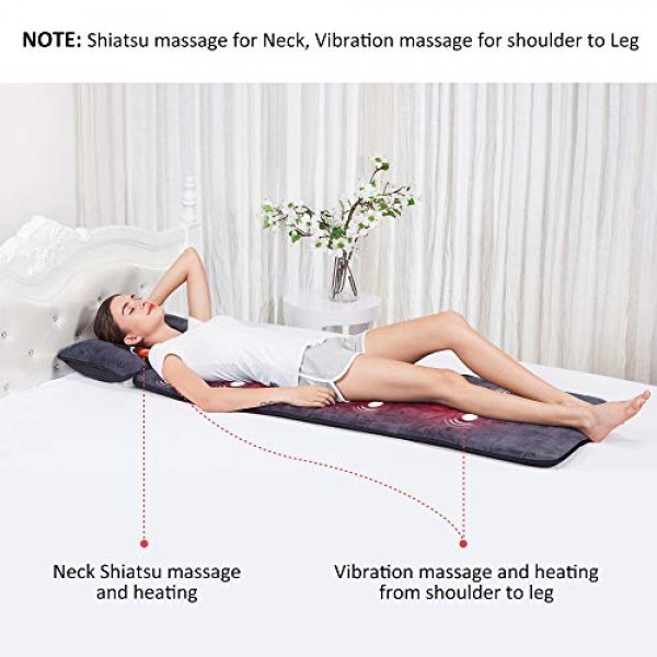 COMFIER Massage Mat Full Body with Movable Shiatsu Neck Massage Pi...