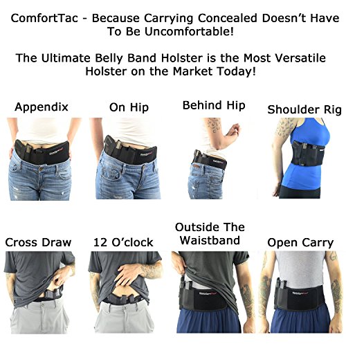 Ultimate Belly Band Holster for Concealed Carry | Black | Fits ...