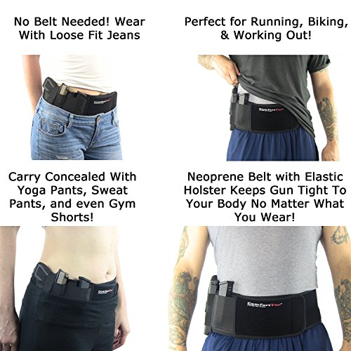 Ultimate Belly Band Holster for Concealed Carry | Black | Fits ...