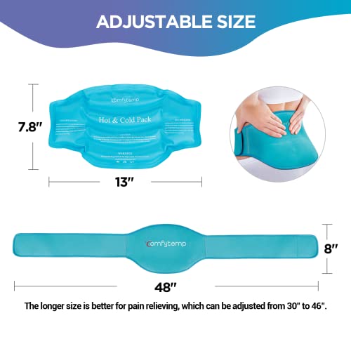 Comfytemp Ice Pack for Back Pain Relief, Reusable Gel Lower Back I...